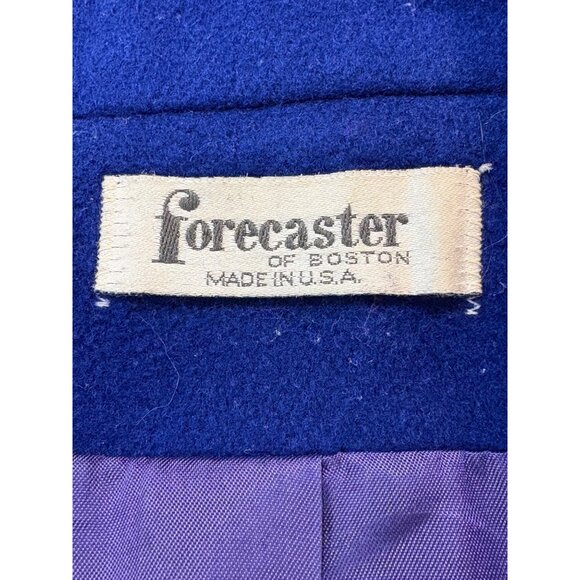 VTG Forecaster Of Boston Womens Blue Wool Long Double-Breasted Coat 13/14 USA - Picture 4 of 14